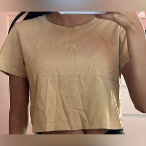 Tan Cropped T-shirt